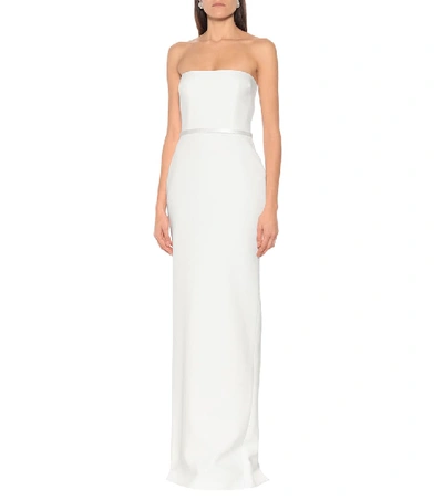 Shop Alex Perry Paige Satin-crêpe Bridal Gown In White