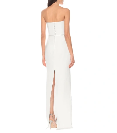 Shop Alex Perry Paige Satin-crêpe Bridal Gown In White