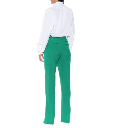 Shop Stella Mccartney Wool High-rise Pants In Green