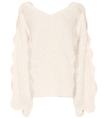 Shop Stella Mccartney Cotton And Wool Sweater In White