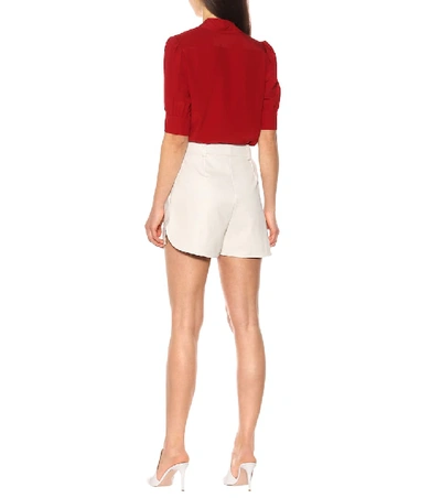 Shop Stella Mccartney Faux Leather Shorts In White
