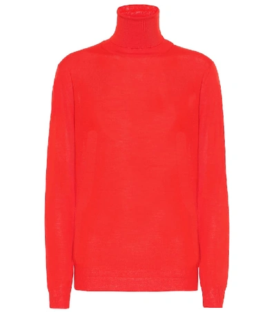 Shop Stella Mccartney Virgin Wool Turtleneck Sweater In Red