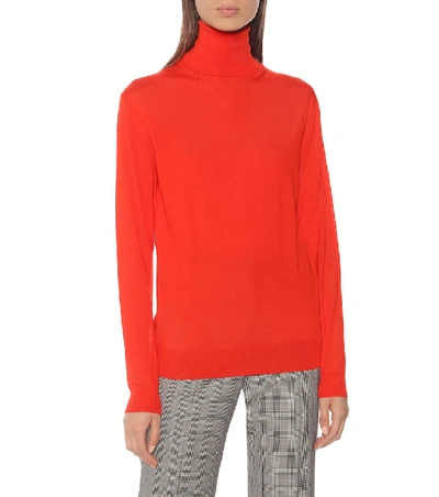 Shop Stella Mccartney Virgin Wool Turtleneck Sweater In Red