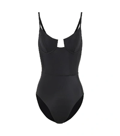 Shop Solid & Striped Veronica One-piece Swimsuit In Black