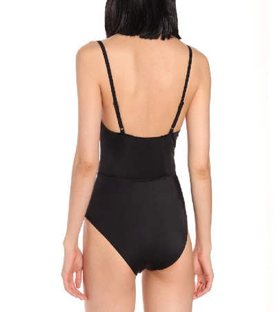 Shop Solid & Striped Veronica One-piece Swimsuit In Black