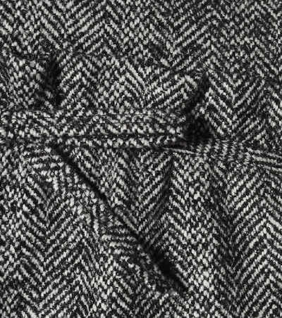 Shop N°21 Herringbone Wool-blend Minidress In Black