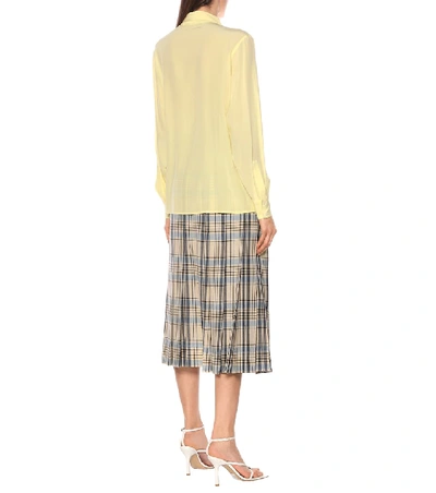 Shop Victoria Beckham Silk Crêpe De Chine Blouse In Yellow