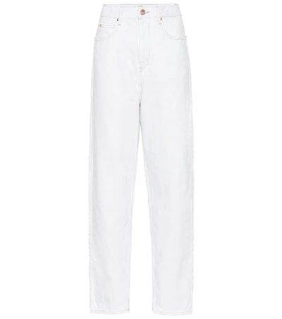 Shop Isabel Marant Étoile Corsyj High-rise Straight Jeans In White