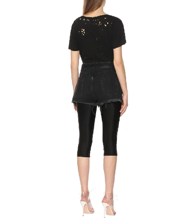 Shop Ben Taverniti Unravel Project High-rise Denim Biker Shorts In Black