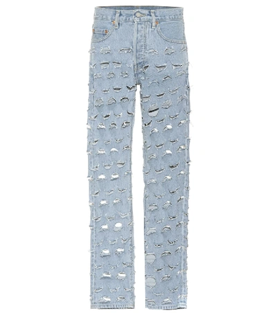 Shop Vetements X Levi's® Distressed Jeans In Blue