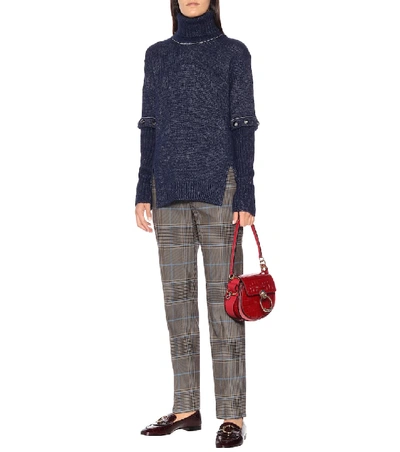 Shop Chloé Alpaca, Silk And Mohair Sweater In Blue