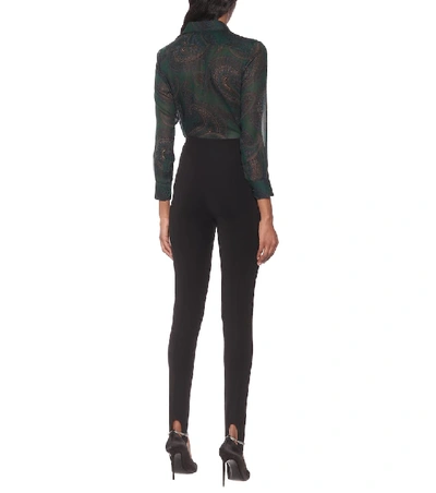 Shop Saint Laurent High-rise Jersey Leggings In Black