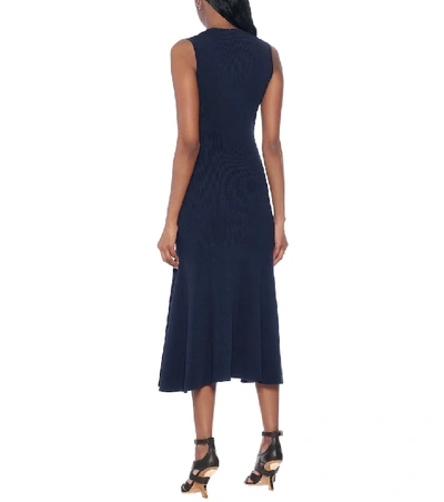 Shop Alexander Mcqueen Embellished Midi Dress In Blue