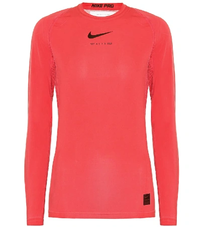 Shop Alyx X Nike Stretch-jersey Top In Red