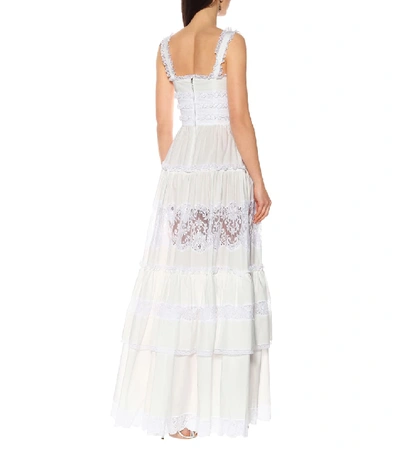 Shop Dolce & Gabbana Cotton Poplin Maxi Dress In White