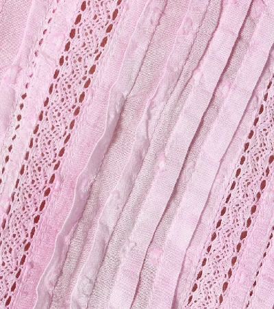 Shop Loveshackfancy Natasha Cotton Minidress In Pink
