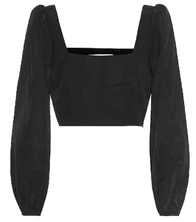 Shop Racil Pat Moire Cropped Top In Black