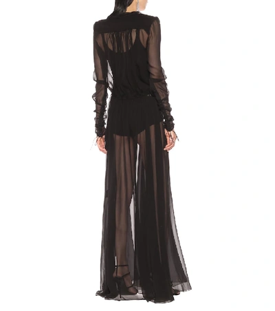 Shop Saint Laurent Silk Gown In Black
