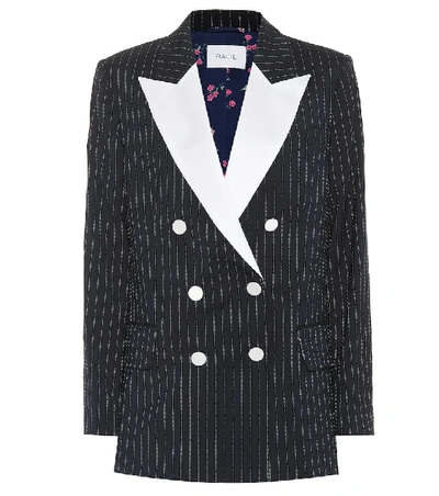 Shop Racil Casablanca Wool-blend Tuxedo Blazer In Black