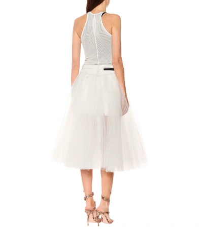 Shop Ben Taverniti Unravel Project Denim And Tulle Skirt In White