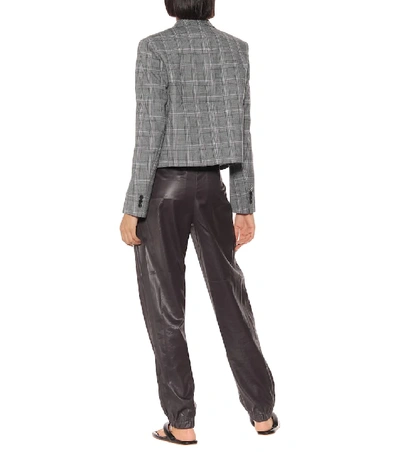 Tibi James Check Pattern Blazer In Black