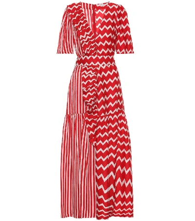 Shop Stella Mccartney Silk Jacquard Dress In Red