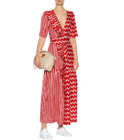 Shop Stella Mccartney Silk Jacquard Dress In Red