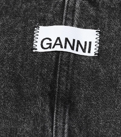 Shop Ganni Denim Minidress In Grey