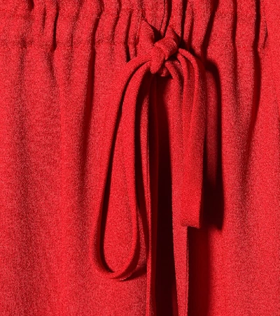 Shop Valentino Stretch-crêpe Midi Dress In Red