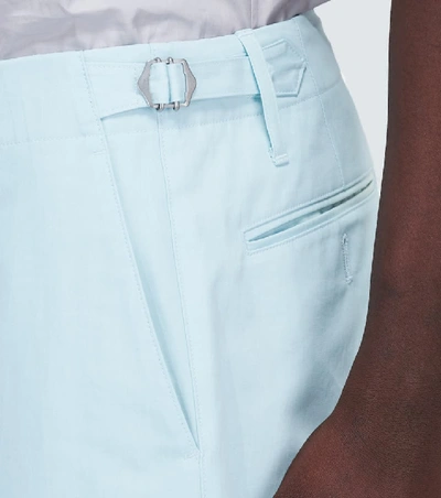 Shop Auralee Finx Washed Gradation Dye Shorts In Blue