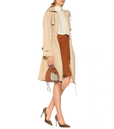 Shop Stouls Athea Suede Wrap Skirt In Brown