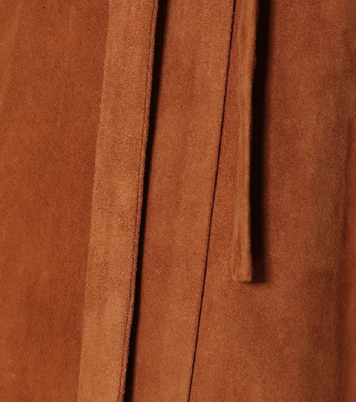Shop Stouls Athea Suede Wrap Skirt In Brown
