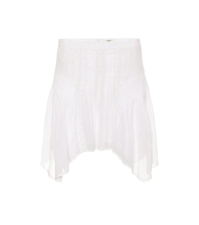 Shop Isabel Marant Étoile Akala Embroidered Cotton Skirt In White