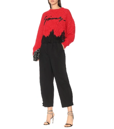 Shop Givenchy Cotton And Mohair-blend Sweater In Red