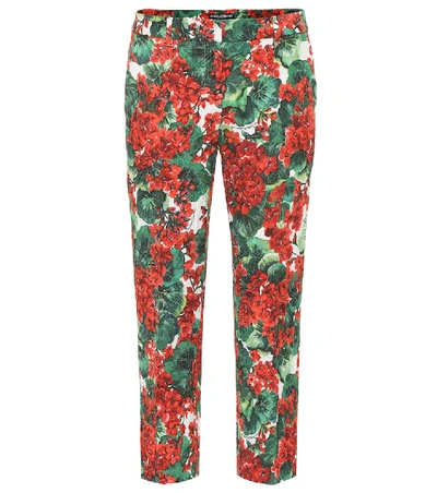 Shop Dolce & Gabbana Cropped Low-rise Straight Pants In Multicoloured