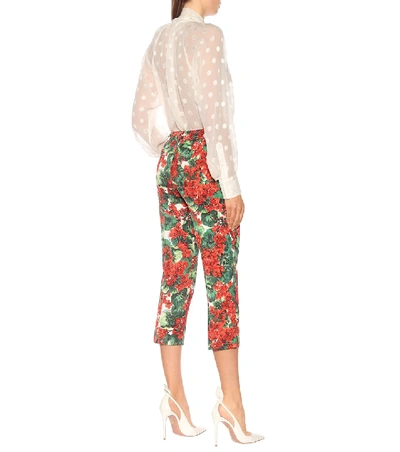 Shop Dolce & Gabbana Cropped Low-rise Straight Pants In Multicoloured