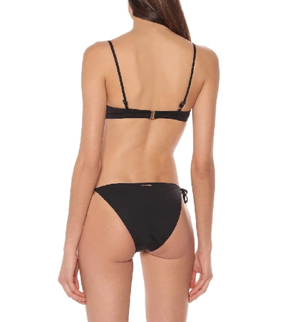 Shop Stella Mccartney Falabella Chain-trimmed Bikini Top In Black