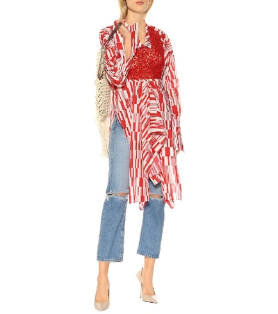 Shop Jw Anderson Oversized Printed Cotton Shirt In Red