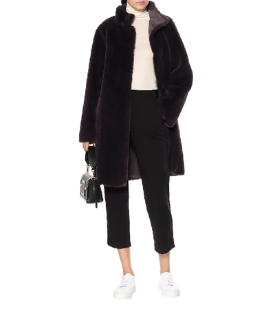 Shop Velvet Mina Reversible Faux-fur Coat In Purple