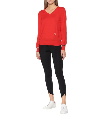 Shop Tory Sport Wool-blend Sweater In Red