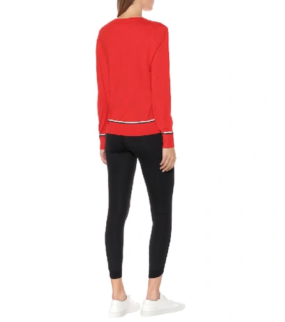 Shop Tory Sport Wool-blend Sweater In Red
