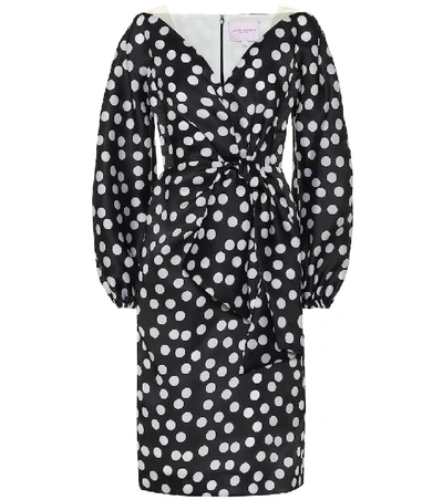 Shop Carolina Herrera Polka-dot Dress In Black