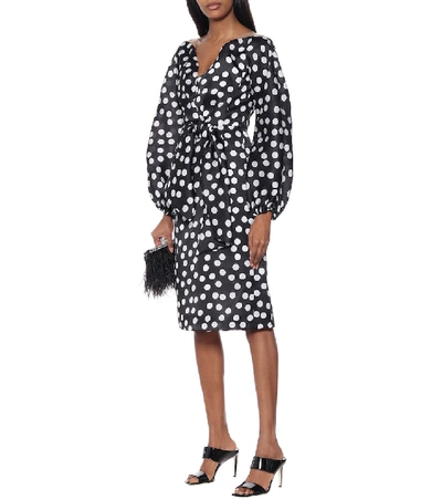 Shop Carolina Herrera Polka-dot Dress In Black