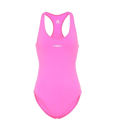 Shop Vetements Racerback Swimsuit In Pink