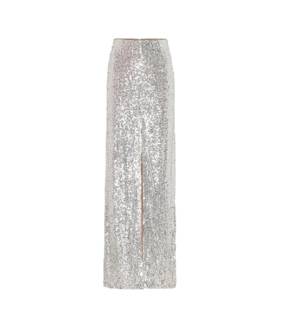 Shop Galvan Modern Love Sequined Skirt In Metallic