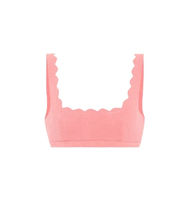 Shop Marysia Mini Palm Springs Bikini Top In Pink
