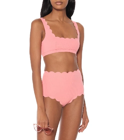 Shop Marysia Mini Palm Springs Bikini Top In Pink