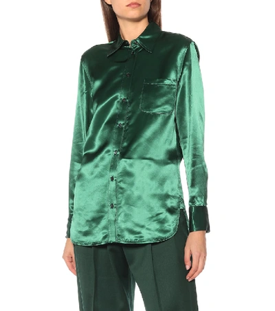 Shop Sies Marjan Sander Satin Shirt In Green