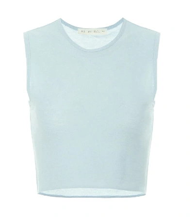 Shop Live The Process Crop Cotton And Cashmere Top In Blue