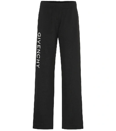 Shop Givenchy Logo Cotton-blend Trackpants In Black